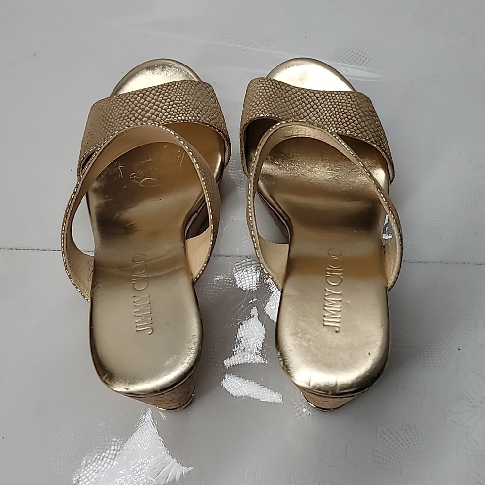 Jimmy Choo Parker Metallic Python-Printed Leather… - image 3